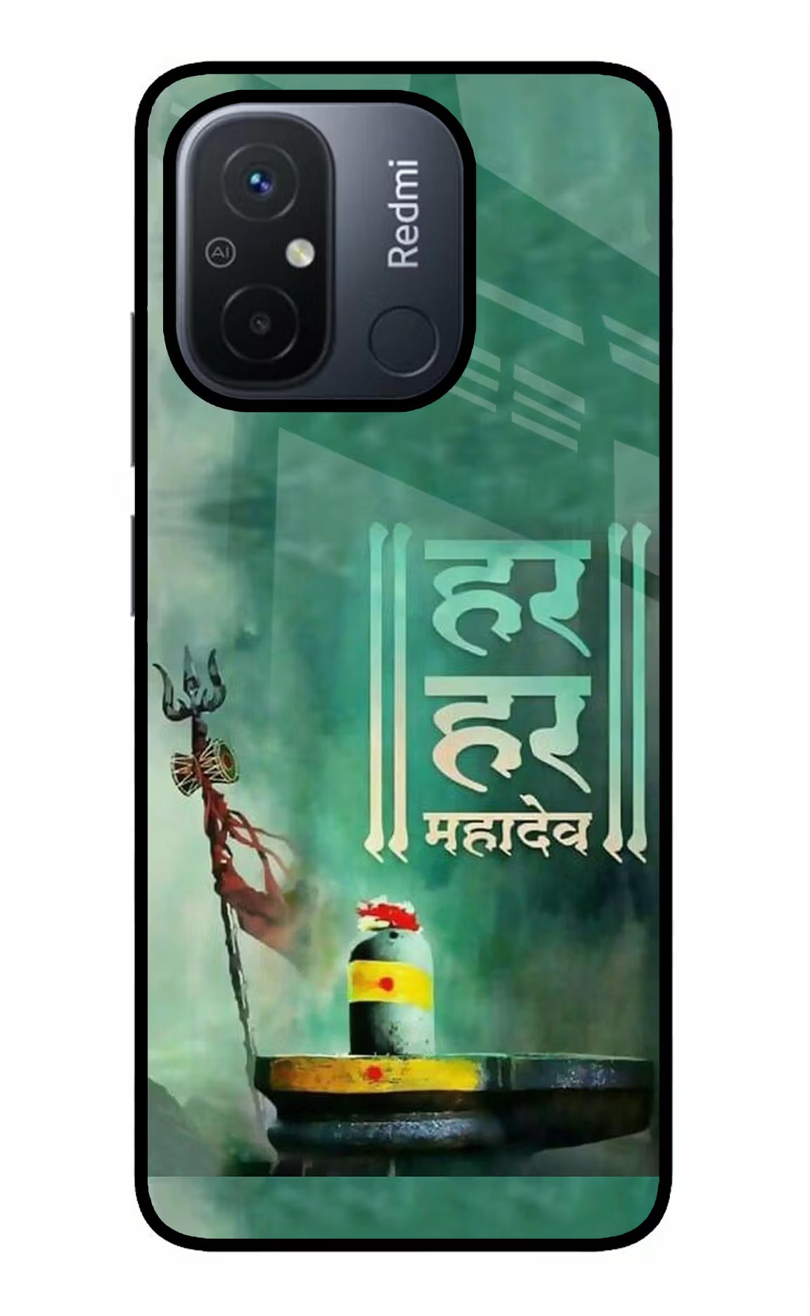 Har Har Mahadev Shivling Redmi 12C Glass Case Back Cover by Casekaro