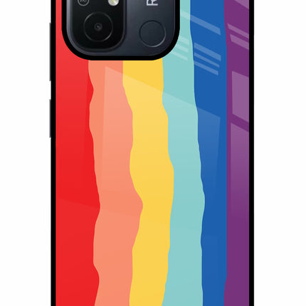 Rainbow Redmi 12C Glass Case
