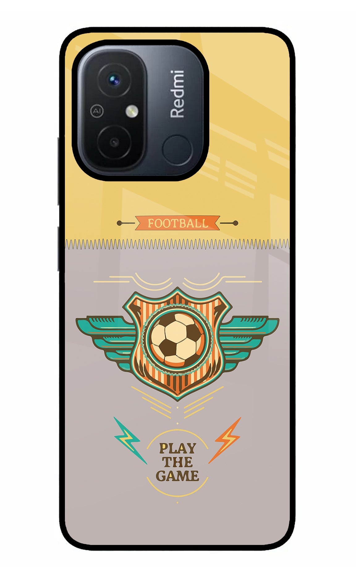 Football Redmi 12C Glass Case