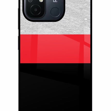 Tri Color Pattern Redmi 12C Glass Case