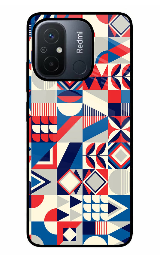 Colorful Pattern Redmi 12C Glass Case