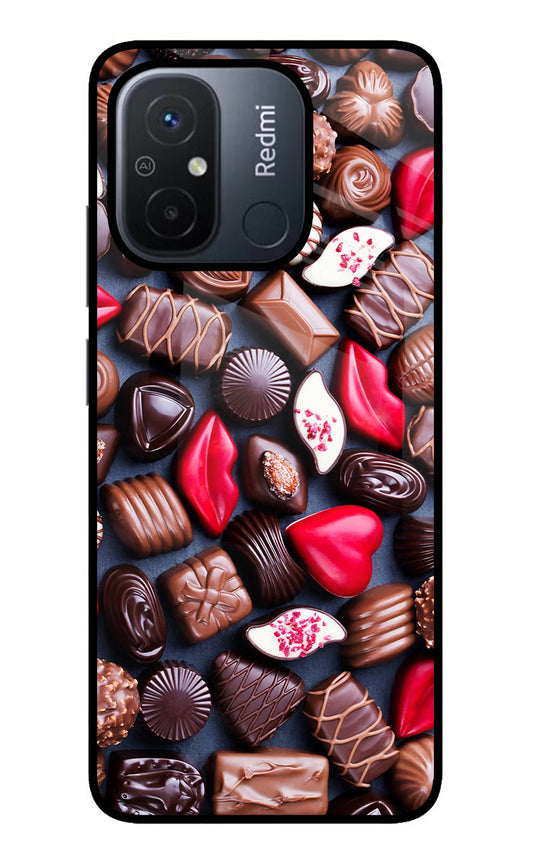 Chocolates Redmi 12C Glass Case