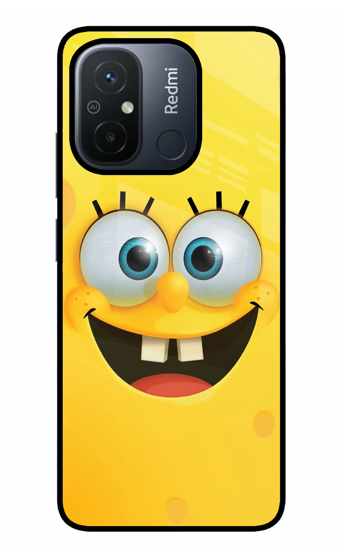 Sponge 1 Redmi 12C Glass Case Back Cover by Casekaro