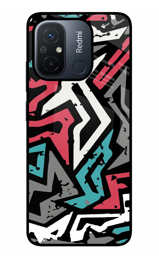 Geometric Graffiti Redmi 12C Glass Case