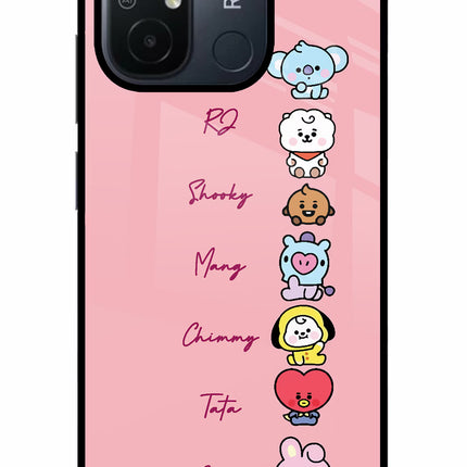 BTS names Redmi 12C Glass Case