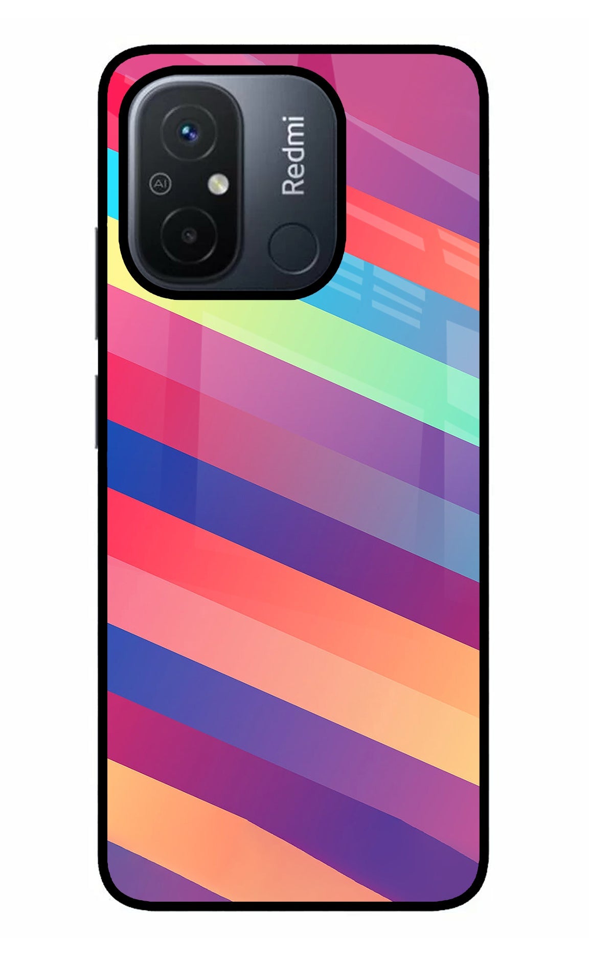 Stripes color Redmi 12C Back Cover