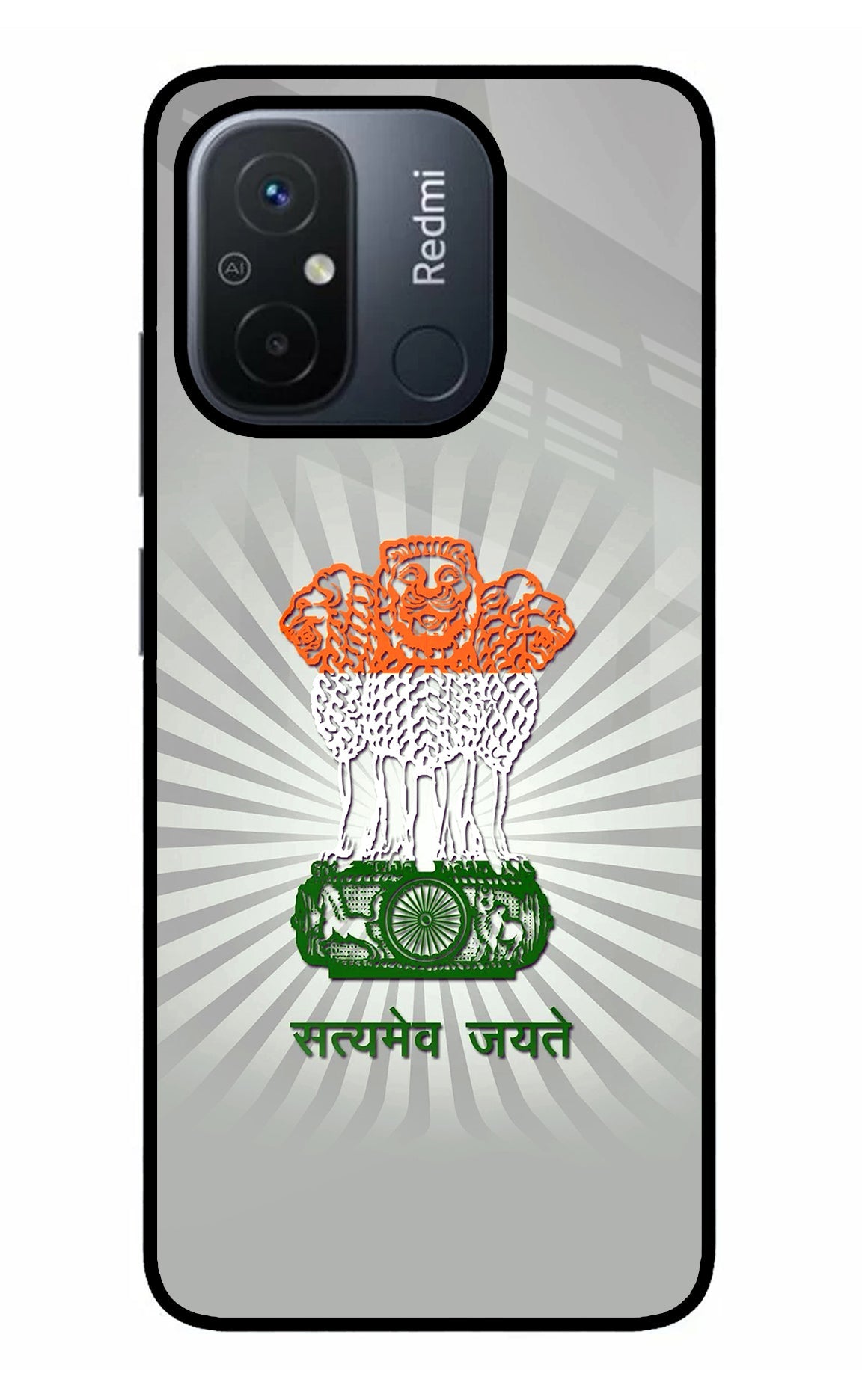 Satyamev Jayate Art Redmi 12C Glass Case