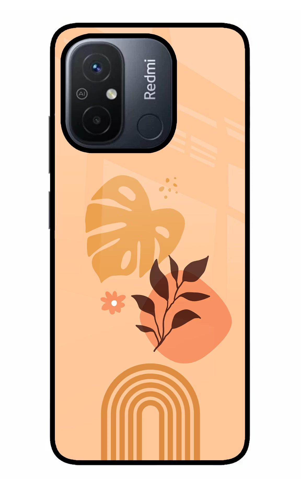 Bohemian Art Redmi 12C Glass Case Back Cover by Casekaro