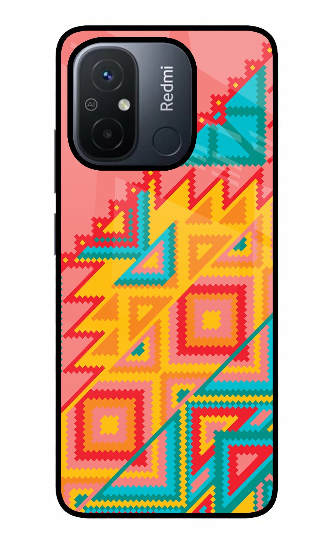 Aztec Tribal Redmi 12C Glass Case