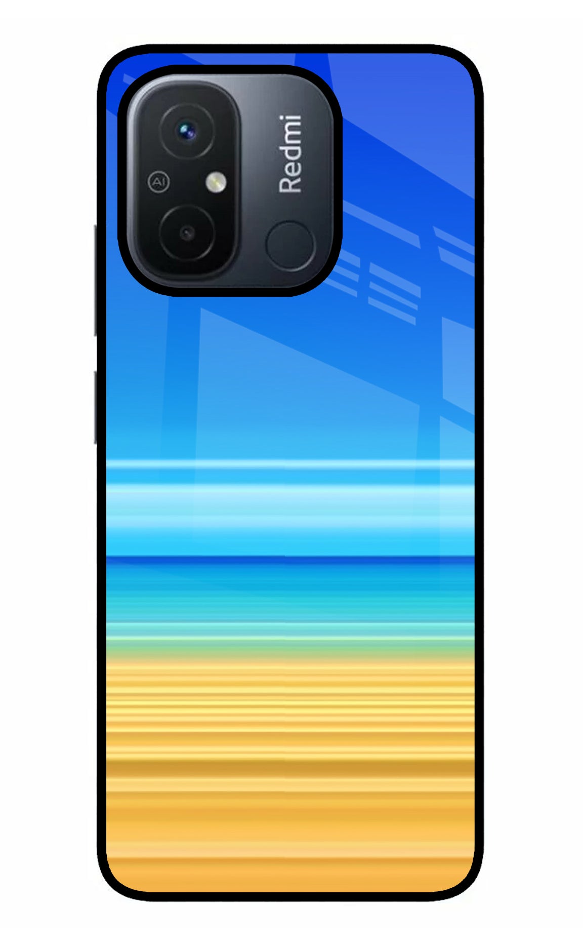 Beach Art Redmi 12C Glass Case