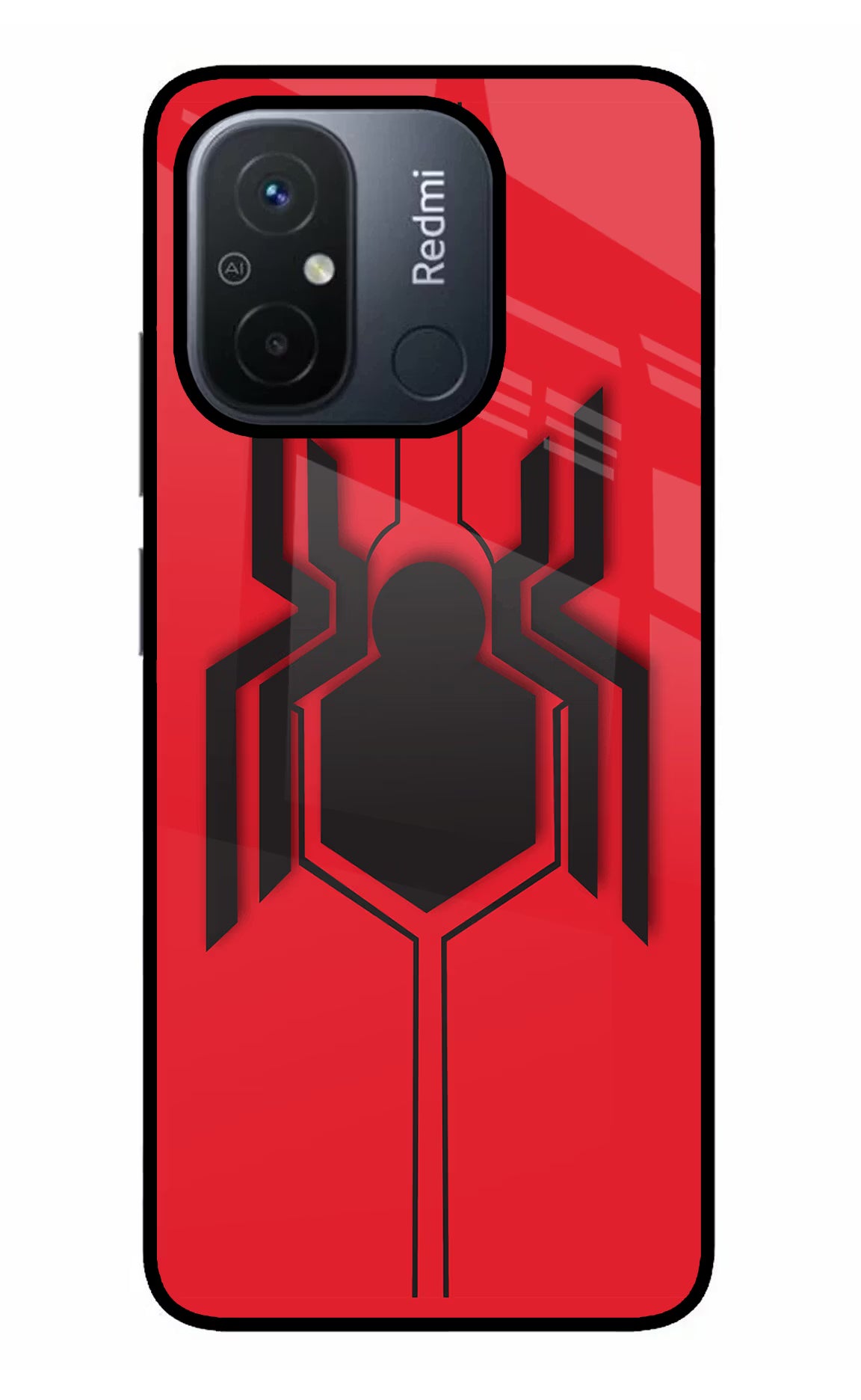 Spider Redmi 12C Glass Case Back Cover by Casekaro