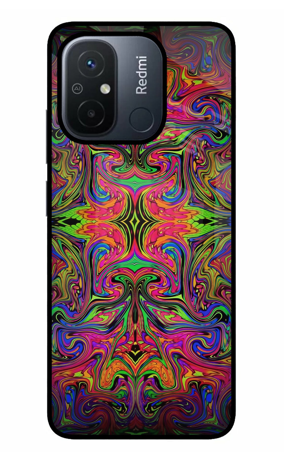 Psychedelic Art Redmi 12C Glass Case