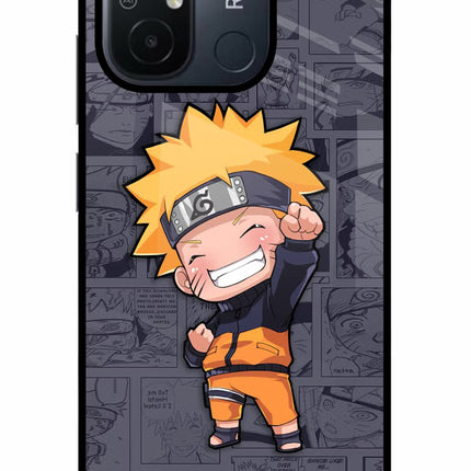 Chota Naruto Redmi 12C Glass Case Back Cover by Casekaro