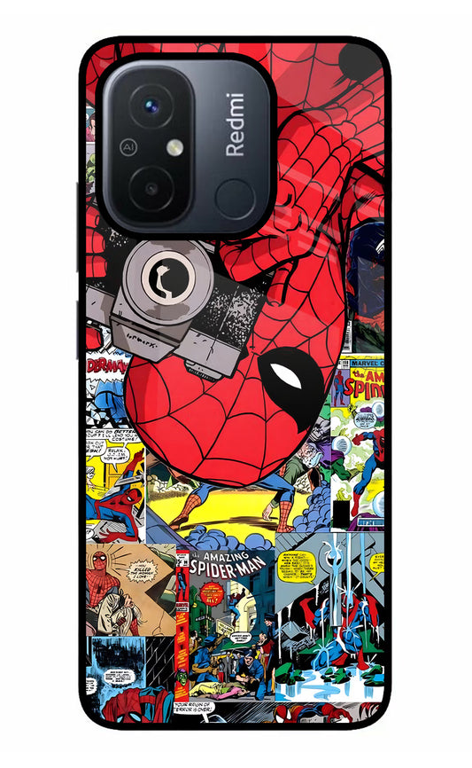 Spider Man Redmi 12C Glass Case