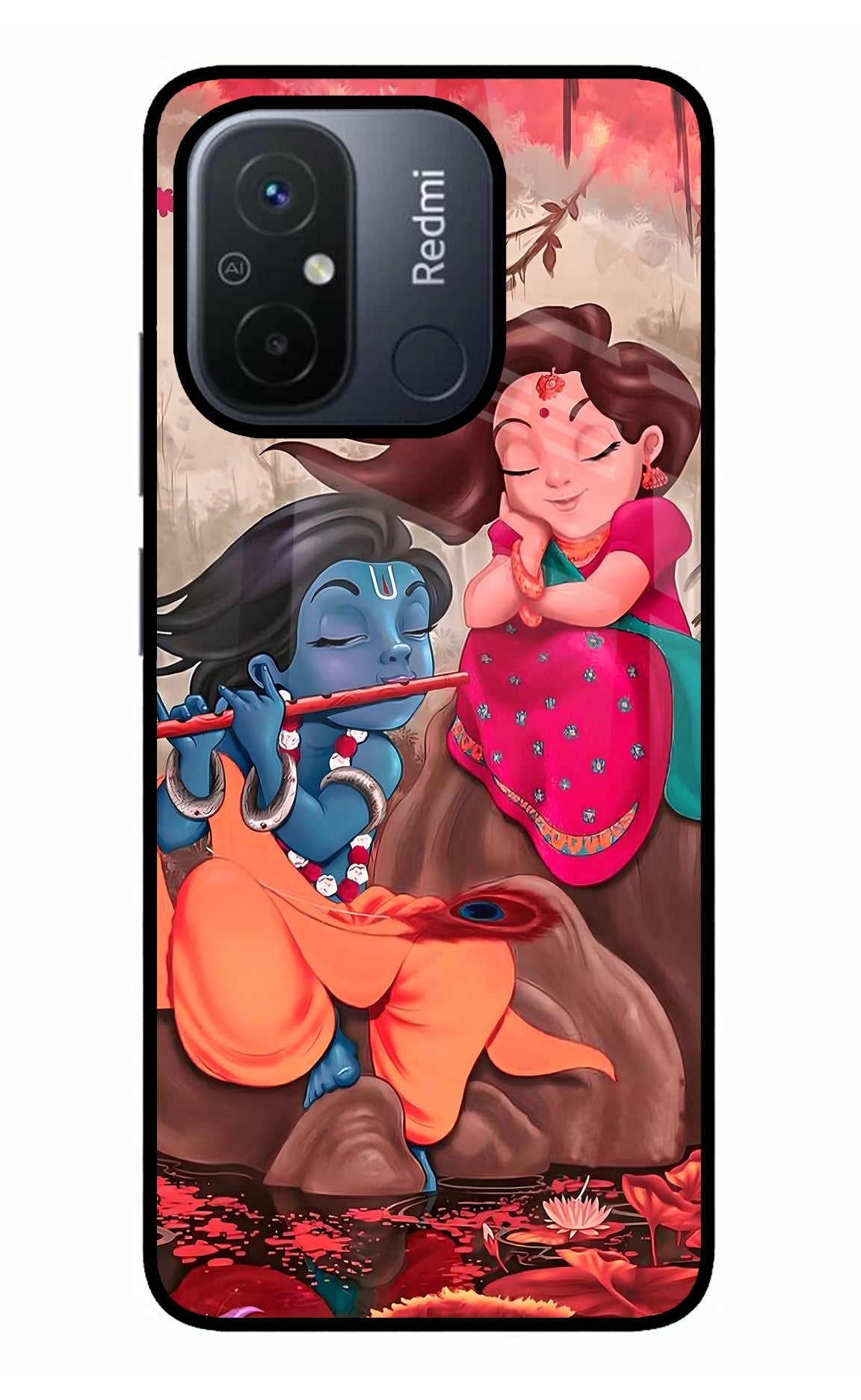 Radhe Krishna Redmi 12C Glass Case