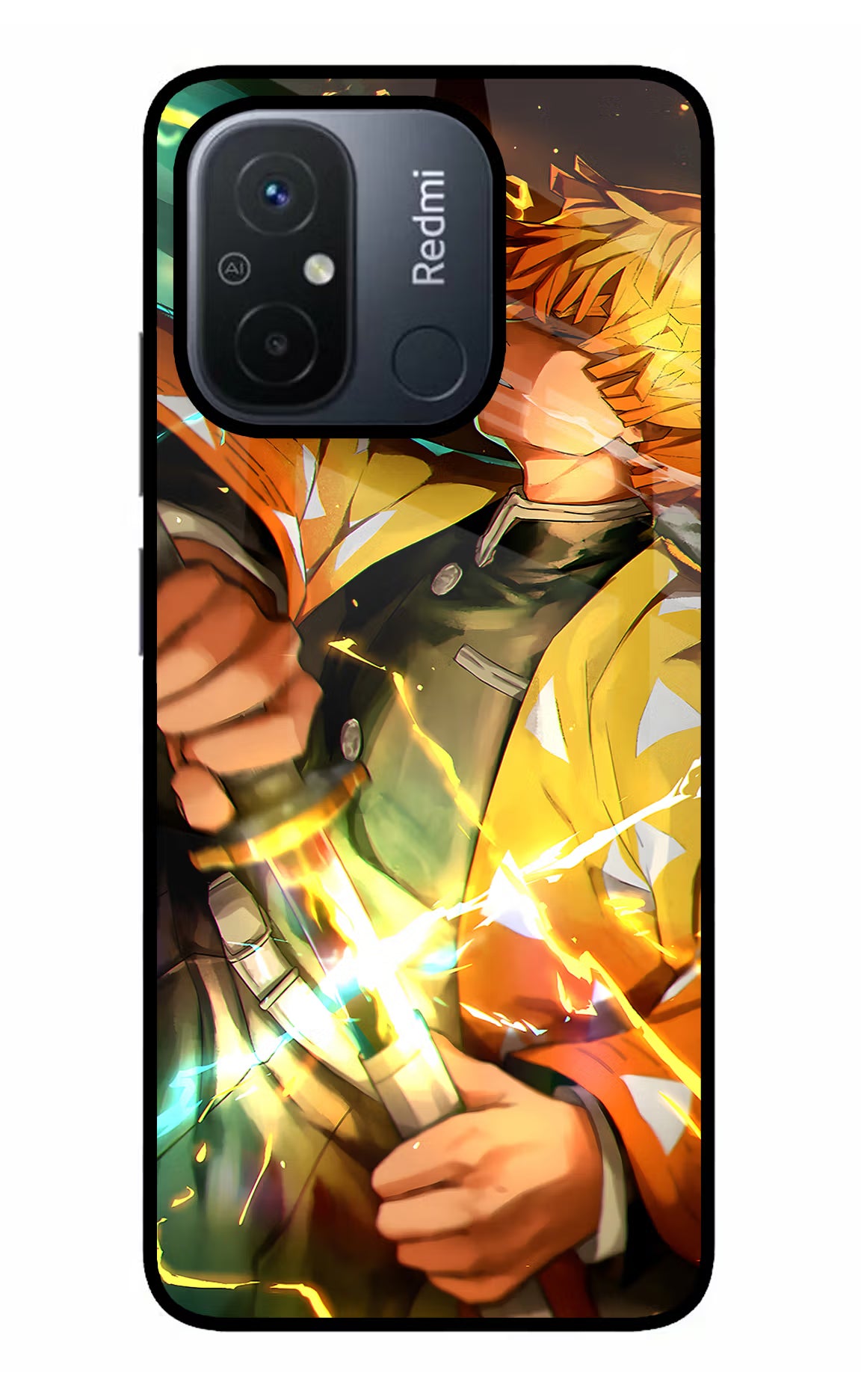 Demon Slayer Redmi 12C Glass Case Back Cover by Casekaro