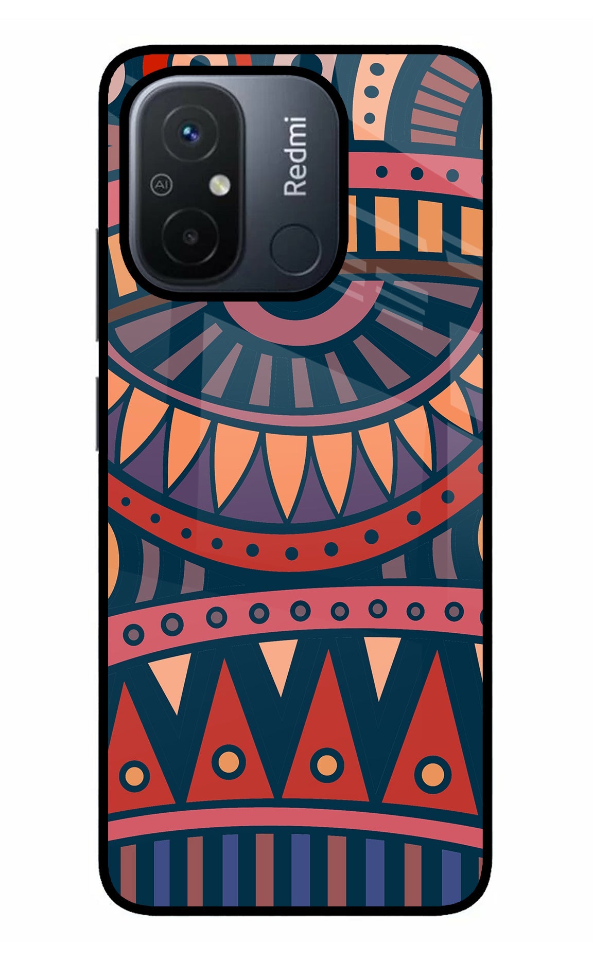 African Culture Design Redmi 12C Glass Case