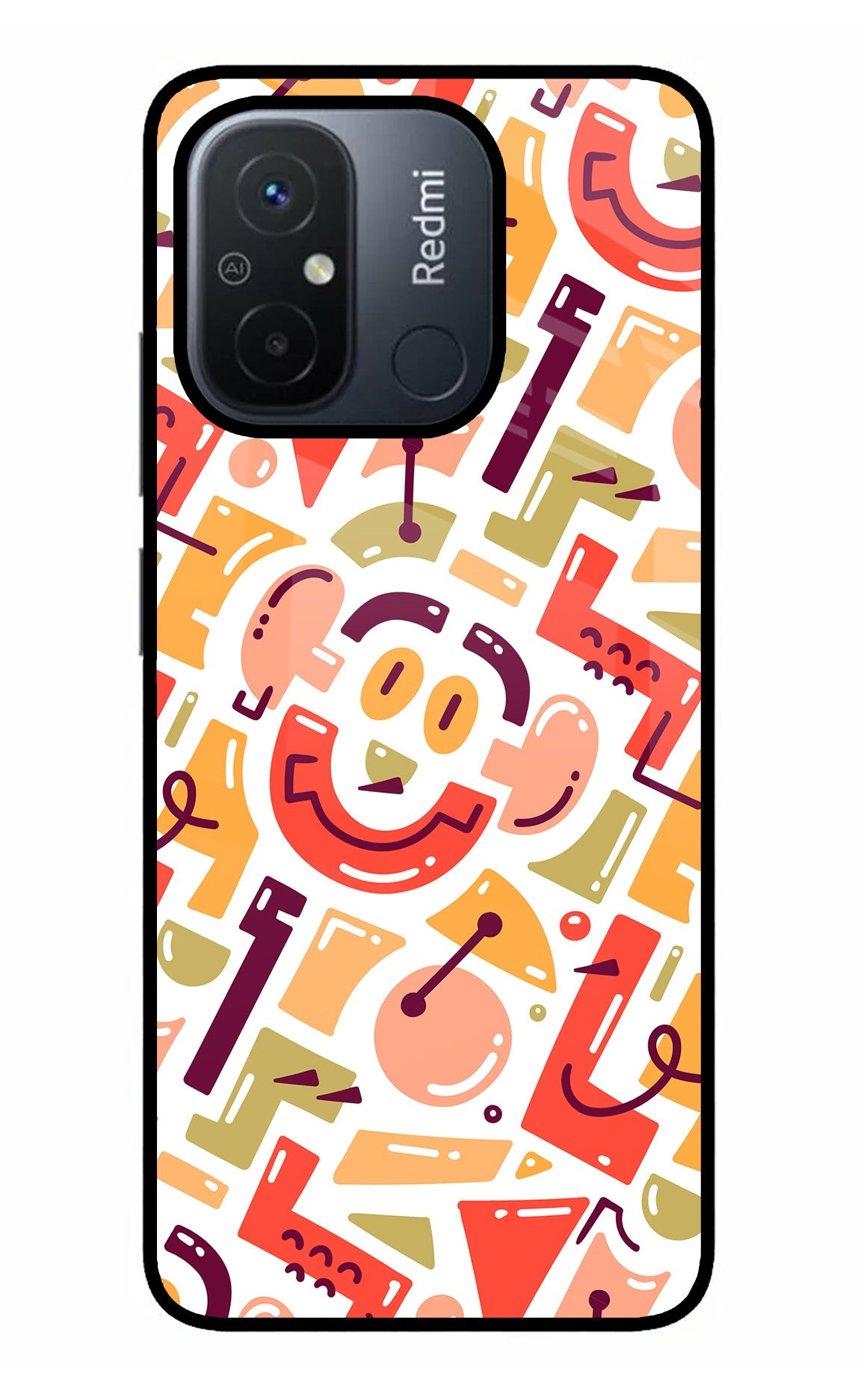 Doodle Pattern Redmi 12C Back Cover