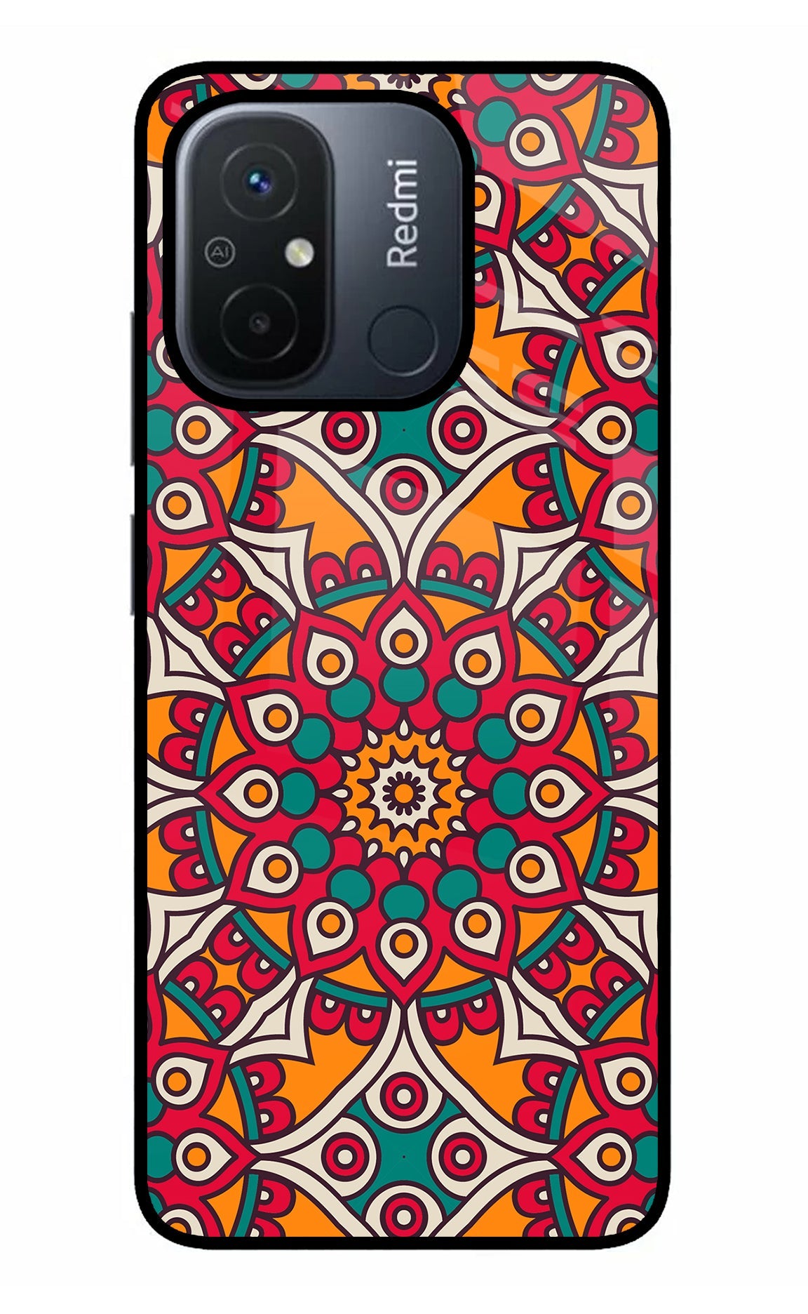 Mandala Art Redmi 12C Glass Case