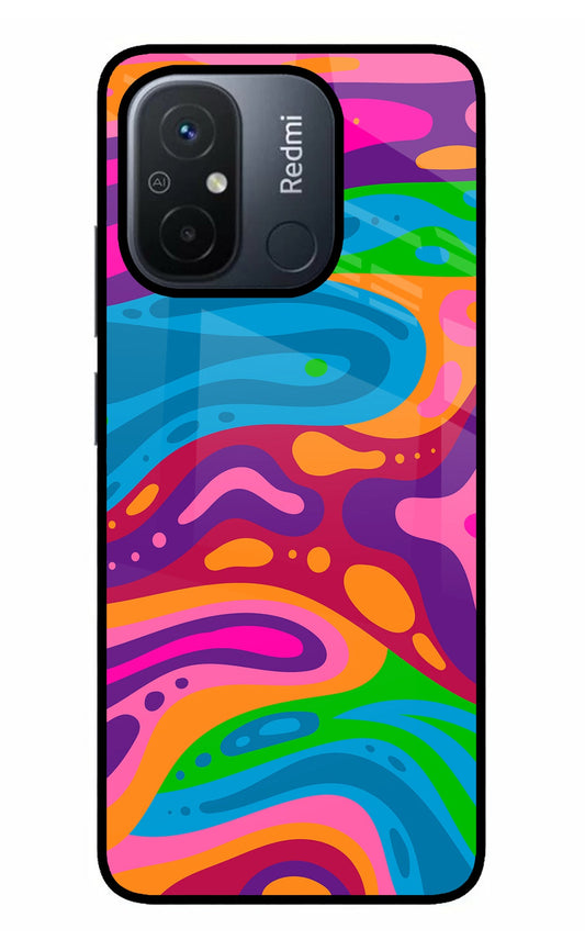 Trippy Pattern Redmi 12C Glass Case