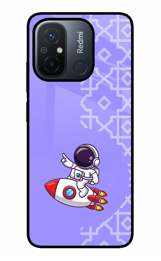 Cute Astronaut Redmi 12C Glass Case