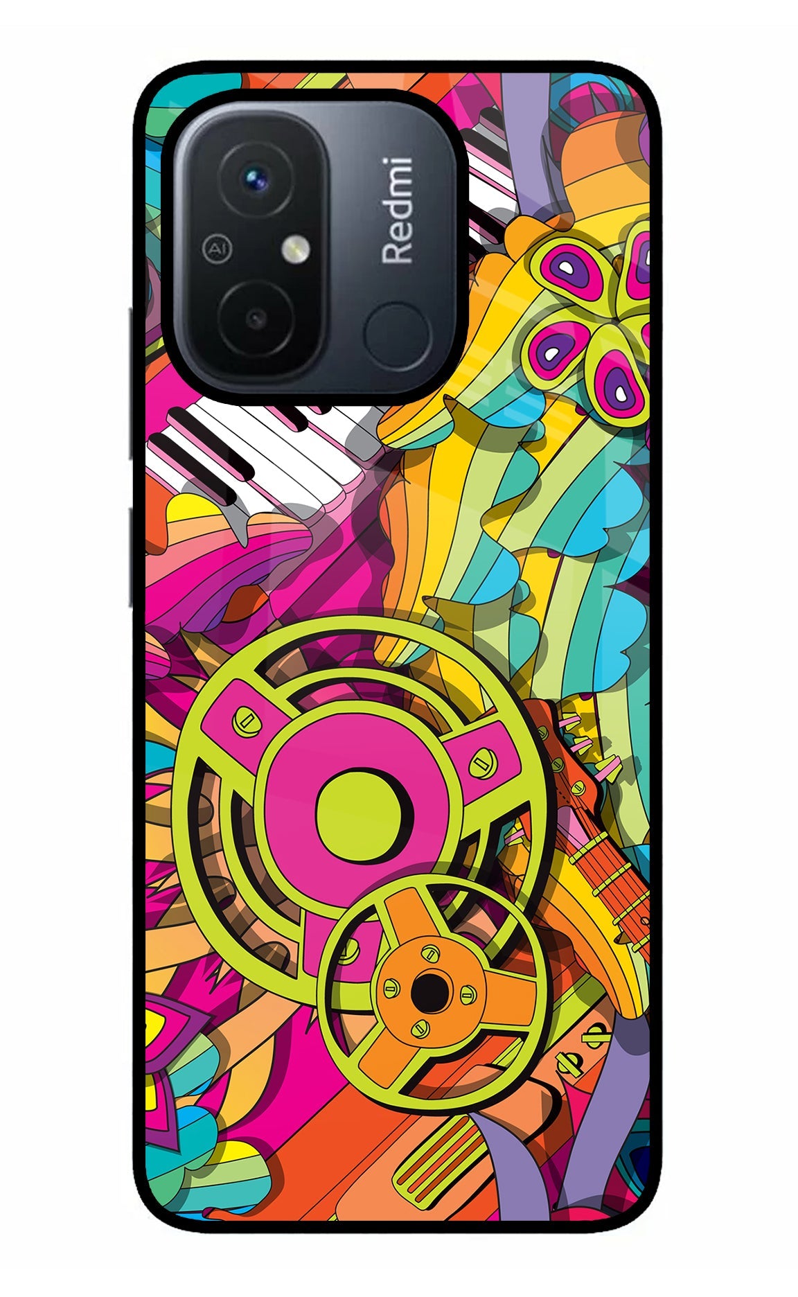 Music Doodle Redmi 12C Glass Case