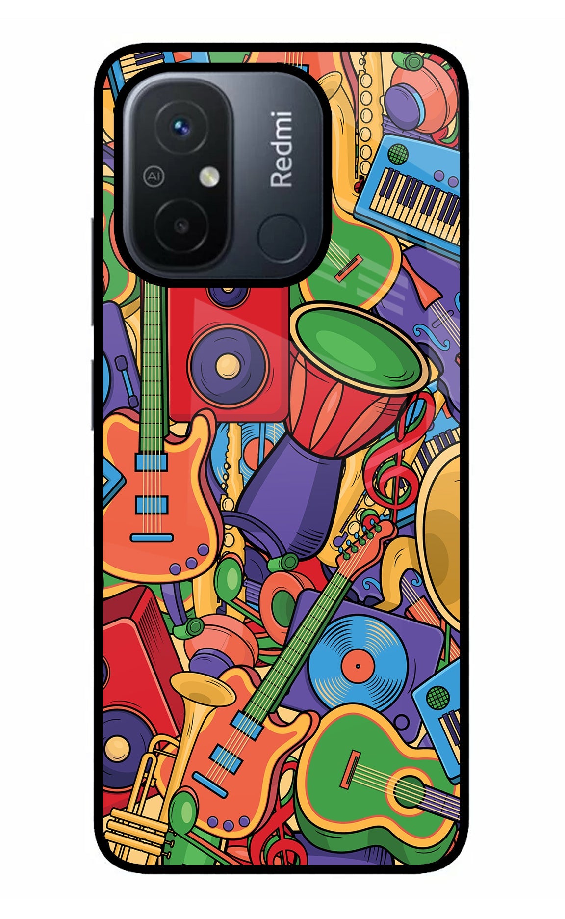 Music Instrument Doodle Redmi 12C Back Cover