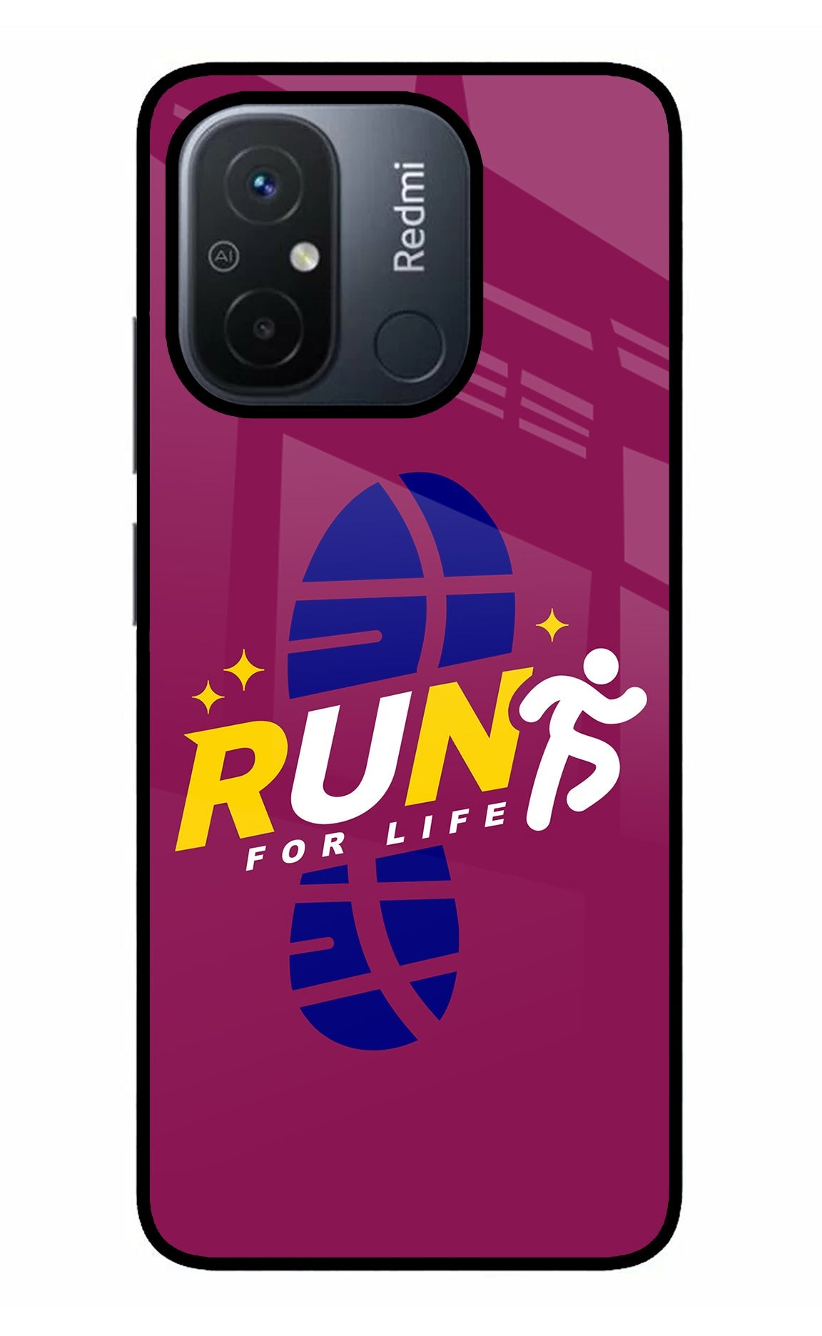 Run for Life Redmi 12C Glass Case