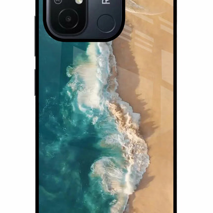 Ocean Beach Redmi 12C Glass Case