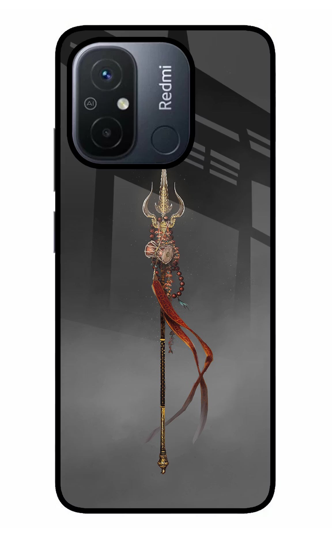Shiv Trishul Redmi 12C Glass Case Back Cover by Casekaro