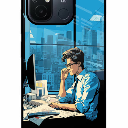 Focused Hustler (AI Generated) Redmi 12C Glass Case