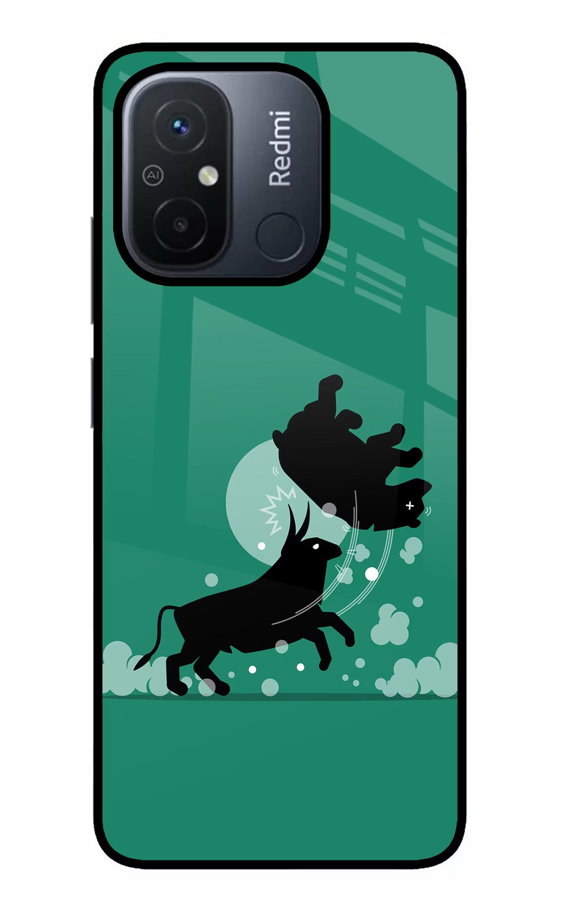 Bull Conqueror Redmi 12C Glass Case