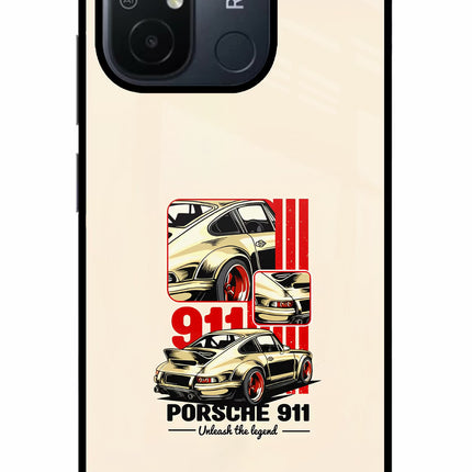 Classic Porsche 911 Redmi 12C Glass Case Back Cover by Casekaro