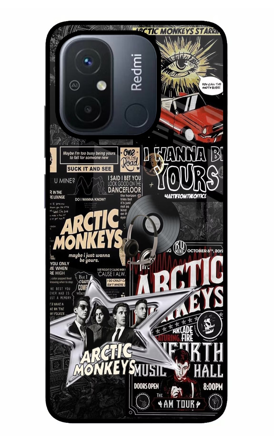 Arctic Monkeys Redmi 12C Glass Case Back Cover by Casekaro