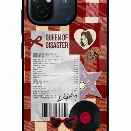 Queen of Disaster Redmi 12C Glass Case