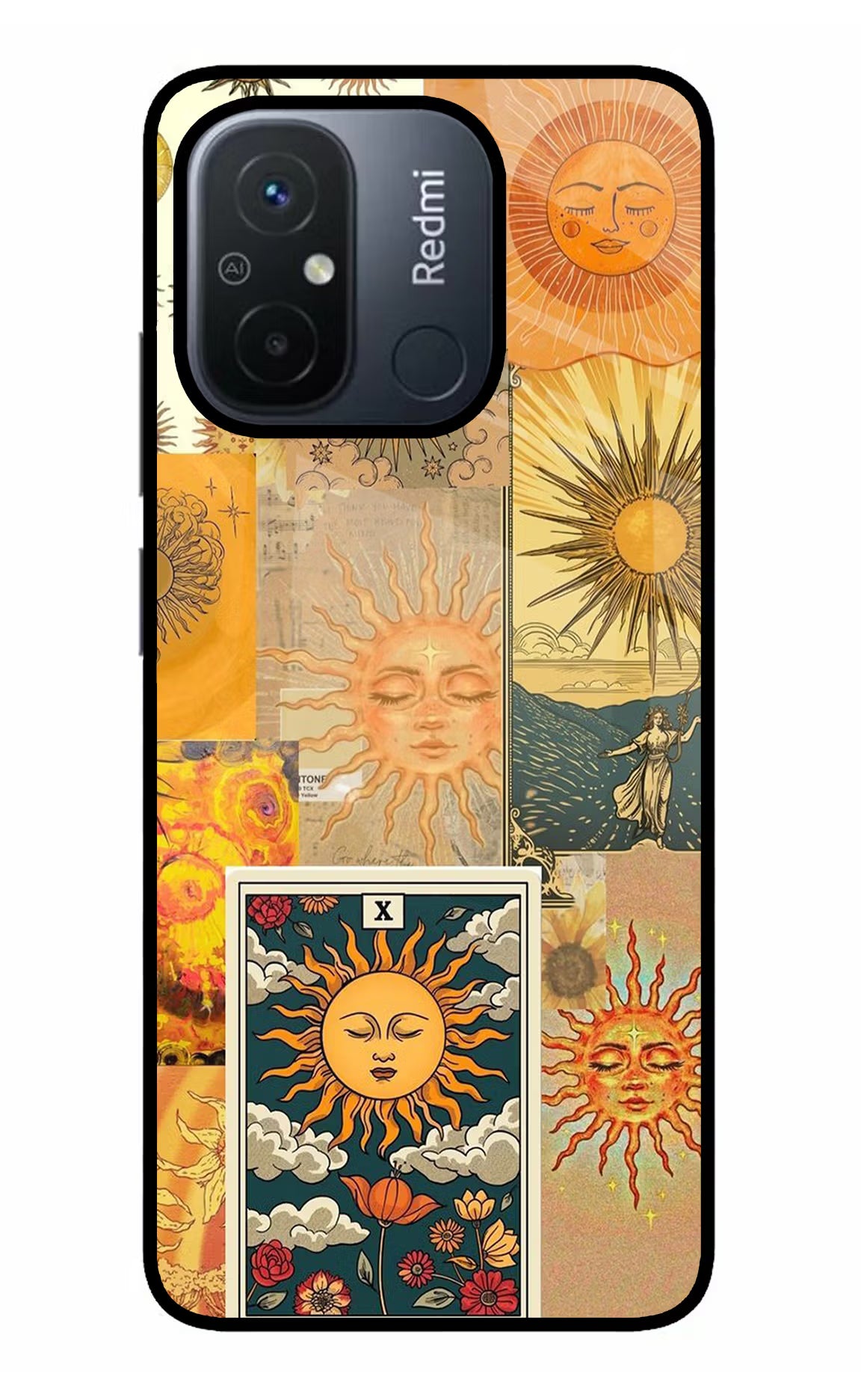 Sun Redmi 12C Glass Case Back Cover by Casekaro