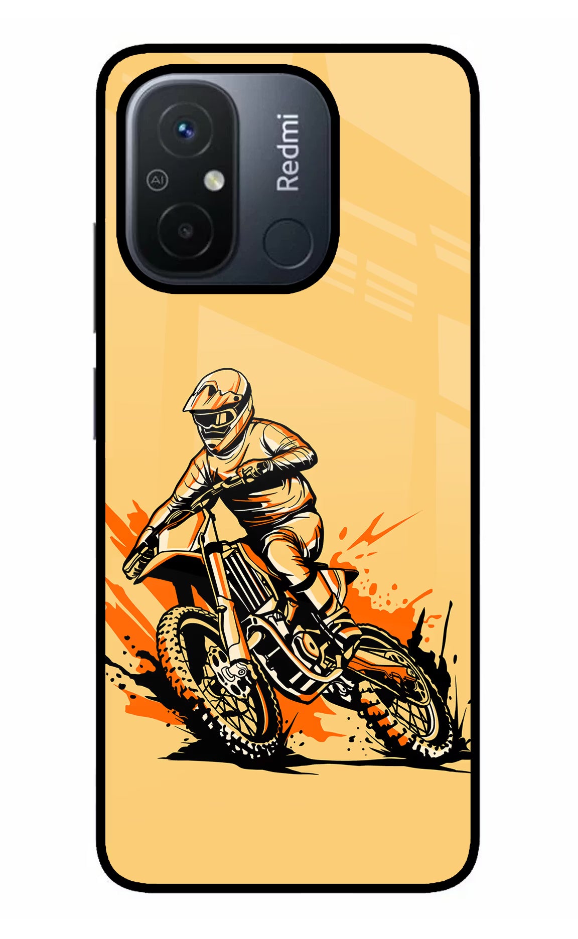 Off-Road Fury Redmi 12C Glass Case Back Cover by Casekaro