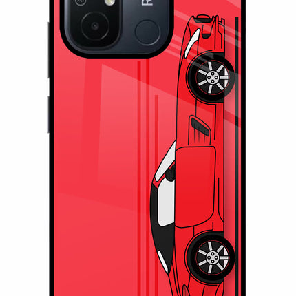 Red Velocity Redmi 12C Glass Case
