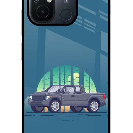 Retro Garage Vibe Redmi 12C Glass Case