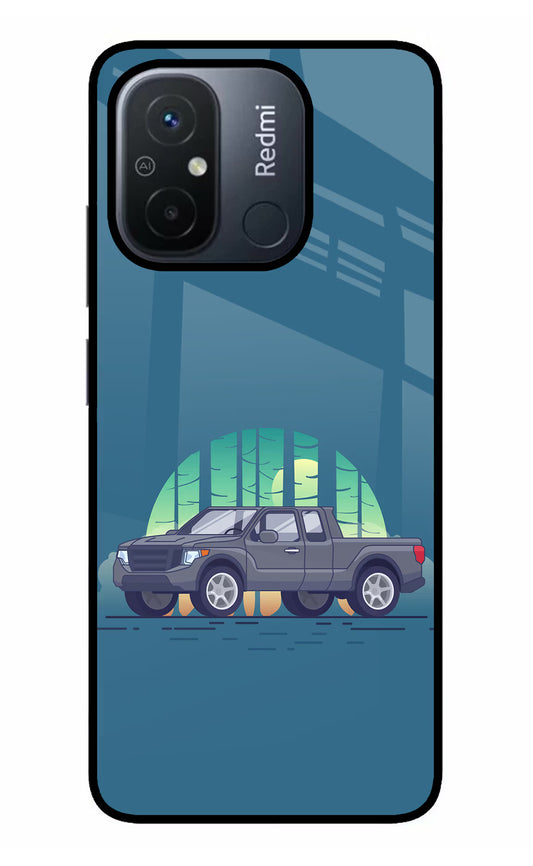 Retro Garage Vibe Redmi 12C Glass Case