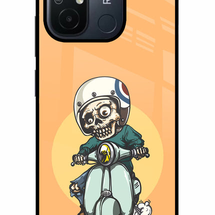 Undead Biker Redmi 12C Glass Case