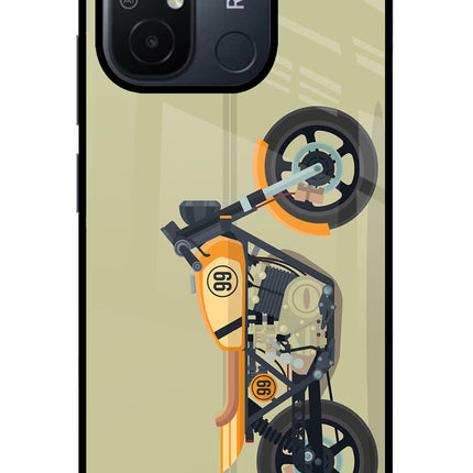 Vertical Speedster Redmi 12C Glass Case