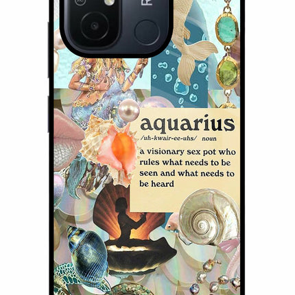 Aquarius Zodiac Redmi 12C Glass Case