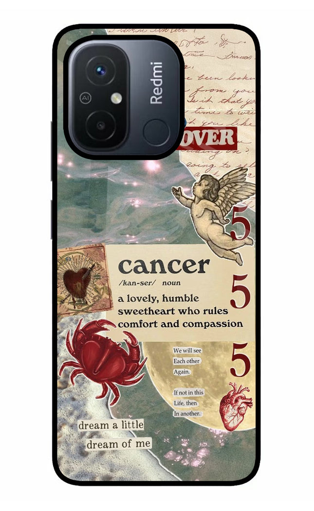 Cancer Zodiac Redmi 12C Glass Case