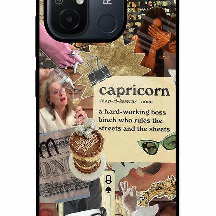 Capricorn Zodiac Redmi 12C Glass Case