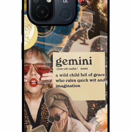 Gemini Zodiac Redmi 12C Glass Case