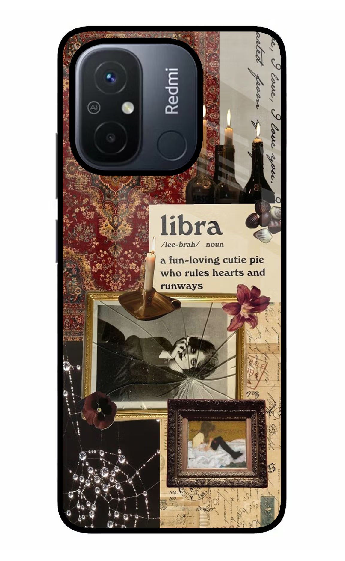 Libra Zodiac Redmi 12C Glass Case Back Cover by Casekaro