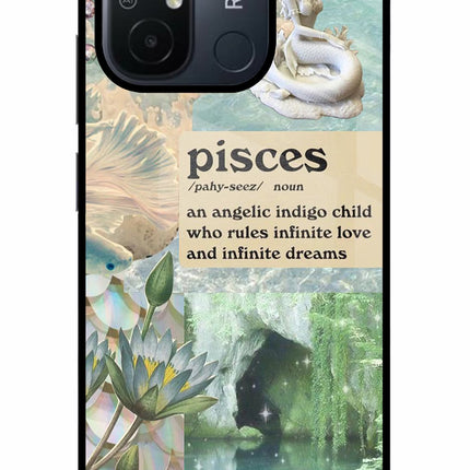 Pisces Zodiac Redmi 12C Glass Case
