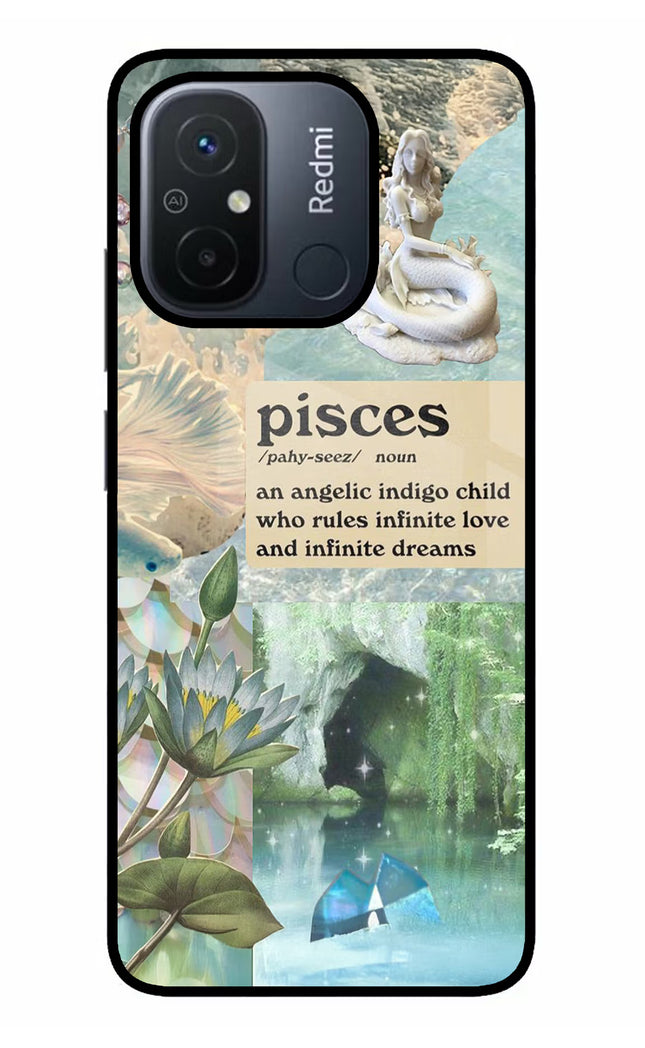 Pisces Zodiac Redmi 12C Glass Case