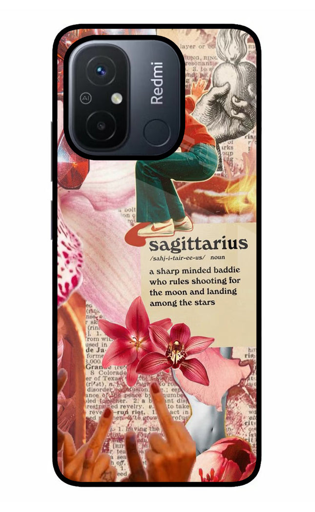 Sagittarius Zodiac Redmi 12C Glass Case